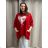 Oversized warm long sleeve sweatshirt for women (54/56/58 ONE SIZE) ITALIAN FASHION IM425058 56/58 red