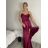 Long satin evening dress with straps for women (S/M ONE SIZE) ITALIAN FASHION IMC24357
