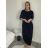 Women's oversized 3/4 long sleeve pullover sweatshirt dress (42/44/46 ONE SIZE) ITALIAN FASHION IMSM25130 -   black -