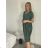 Women's oversized summer short sleeve dress (44/46/48 ONE SIZE) ITALIAN FASHION IM425064 -   green khaki -   44/46/48