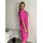 Elegant trousers with belt for women (S/M/L ONE SIZE) ITALIAN FASHION IM425057 52/54 dark pink
