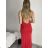 Women's long strapless party dress (S/M/L ONE SIZE) ITALIAN FASHION IMPLP2365360011A burgundy S/M/L
