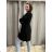 Women's elegant party long sleeve dress (S/M ONE SIZE) ITALIAN FASHION IM322282 40/42 black