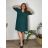 Women's elegant party long sleeve dress (S/M ONE SIZE) ITALIAN FASHION IM322282 48/50 Royal blue