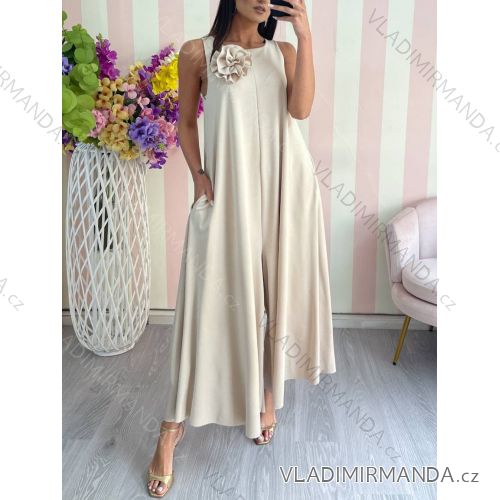 Women's Long Chiffon Short Sleeve Dress (S/M ONE SIZE) ITALIAN FASHION IMWGS231048