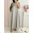 Women's Long Chiffon Short Sleeve Dress (S/M ONE SIZE) ITALIAN FASHION IMWGS231048
