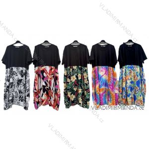 Short summer dress short sleeve women's oversized (40/42/44 ONE SIZE) ITALIAN FASHION IMD25022