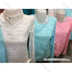 T-shirt long sleeve lace ladies (m-2xl) MADE IN CHINA TM018
