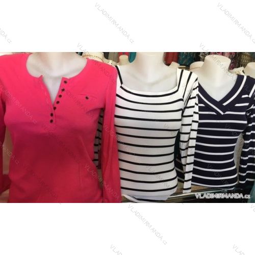 T-shirt long sleeved striped womens (m-2xl) MADE IN CHINA TM021
