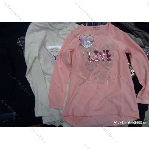 T-shirt long sleeve with sequins girls girl (134-164) GLASS BEAR 8P-7088
