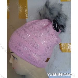 Women's cap with sequins (uni) WOOLK POLSKÁ VÝROBA POL491
