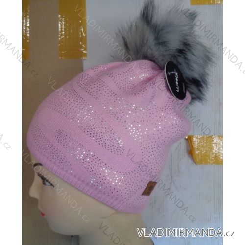 Women's cap with sequins (uni) WOOLK POLSKÁ VÝROBA POL491
