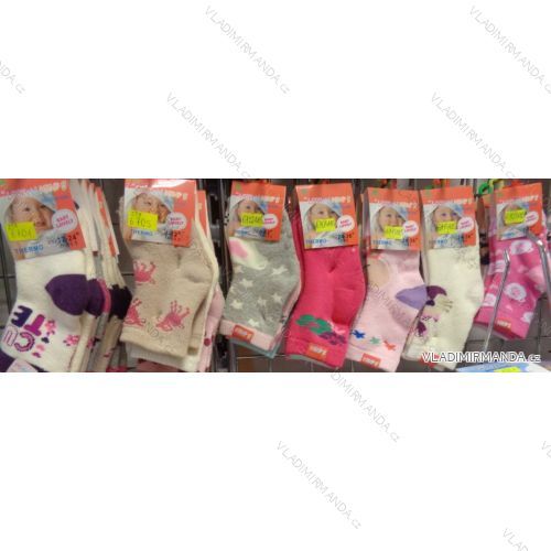 Socks warm thermo anti-slip for baby girl (0-36 months) LOOKEN ZTY-6705