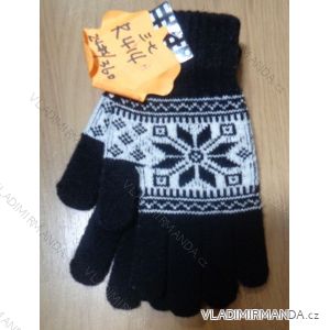 Gloves knitted black women's black JIALONG R4141
