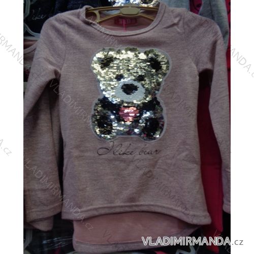 T-shirt long sleeve baby girl with sequins (98-128) SAD CH-3832
