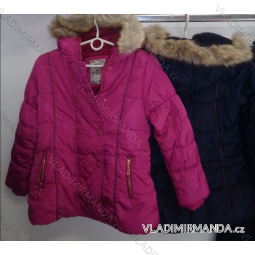 Jacket coat winter teen girl with hood and fur (4-12 years old) SAD KF-09
