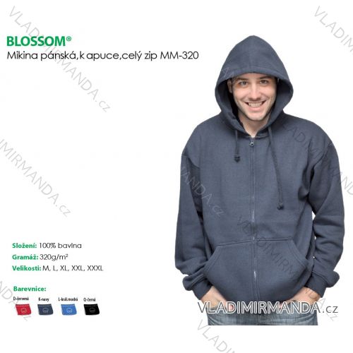 Mens sweatshirt with hood zip blossom (m-3xl) MM-320
