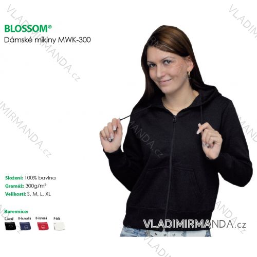 Sweatshirt hooded with zip blossom (s-xl) MWK-300
