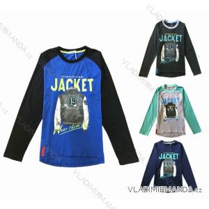 T-shirt long sleeve cotton boys (134-164) KUGO S8809
