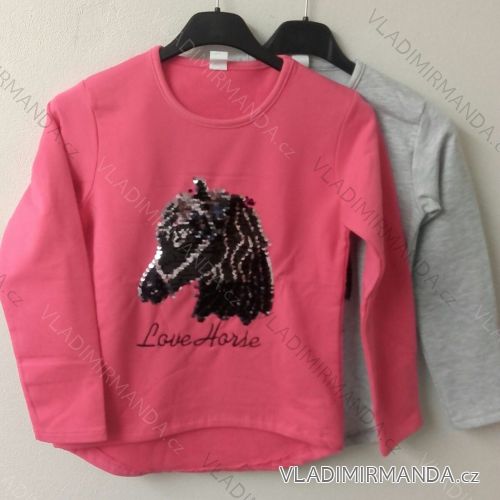 Warm long sleeve T-shirt with baby girl's sequins (116-134) TURKEY MODA TM217050
