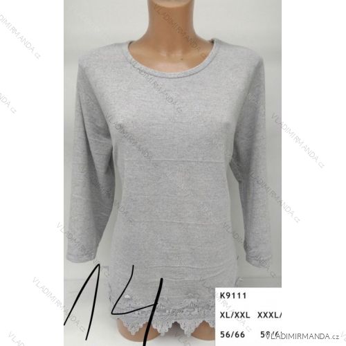 T-shirt with lace long sleeve ladies (l-3xl) ERBOSSI PM117K9111
