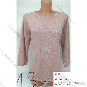 T-shirt with pearls long sleeve ladies (l-3xl) ERBOSSI PM117K986
