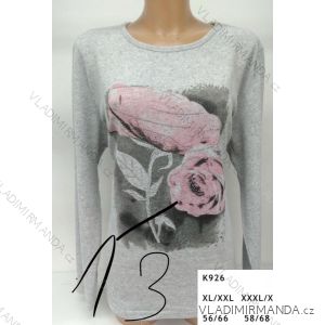 T-shirt with pearls long sleeve ladies (l-3xl) ERBOSSI PM117K926
