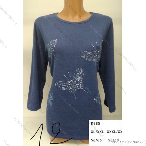 T-shirt with pearls long sleeve ladies (l-3xl) ERBOSSI PM117K985
