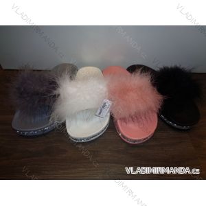 Slippers with glitter and feather ladies (36-41) SHOES ROC181522
