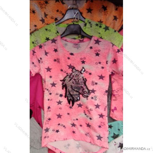 T-shirt short sleeve with sequins baby teen girl (128-164) ZEYREK TURKEY MODA TM218019
