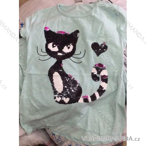 T-shirt short sleeve with baby girl's sequins (98-128) TUZZY TM218059
