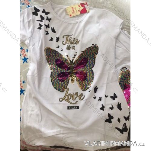 T-shirt short sleeve with baby girl's sequins (98-128) TUZZY TM218061
