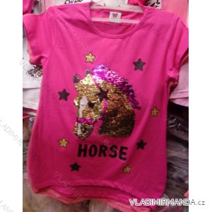 T-shirt short sleeve with sequins baby teen girl (128-164) TUZZY TURKEY MODA TM218033
