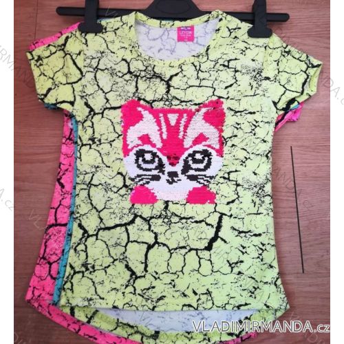 T-shirt with sequins short sleeve baby teen girl (128-152) TURKEY WD WD18013
