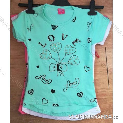 T-shirt with pearls short sleeve baby teen girl (128-152) TURKEY WD WD18017
