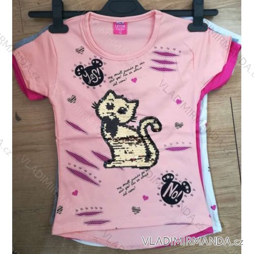 T-shirt with sequins short sleeve baby teen girl (128-152) TURKEY WD WD18023
