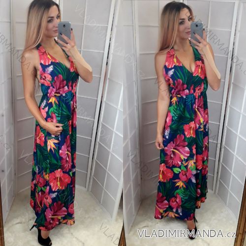 Sleeveless Long Lady's Flower Dress (uni sl) ITALIAN Fashion IM918292