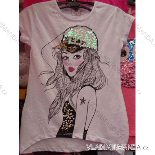 T-shirt with short sleeves with sequins girls girl (134-164) TUZZY TURKEY MODA TM218068
