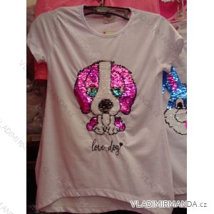 T-shirt with short sleeves with sequins girls girl (134-164) TUZZY TURKEY MODA TM218070
