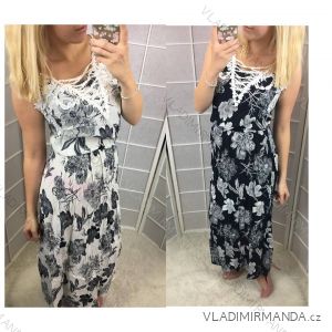 Long Sleeveless Flower Dress Ladies (s-xl) AMBITIONFLY ITALIAN Fashion NK8685
