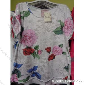 Tunic short sleeve ladies flowers (uni sl) NEW COLLECTION ITALIAN Fashion IM818102
