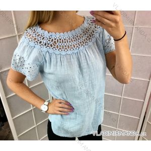 Blouse short sleeve lace lace (uni sl) ITALIAN Fashion IM518190
