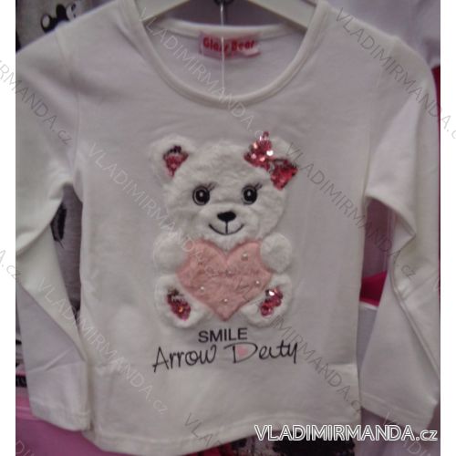 Warm long sleeve T-shirt with baby girl's sequins (98-128) TUZZY TURKEY MODA TM218124
