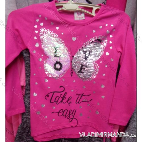 T-shirt short long sleeve with sequins baby girl (98-128) TUZZY TURKEY MODA TM218143
