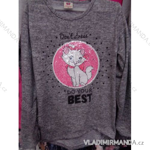 Warm Long Sleeve T-Shirt with Baby Girls (140-176) TUZZY TURKEY MODA TM218149
