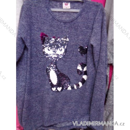 T-shirt warm long sleeve with sequins baby girl (134-164) TUZZY TURKEY MODA TM218151
