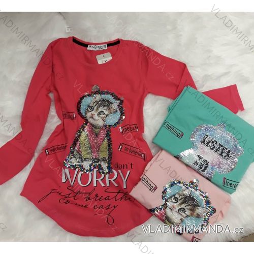 T-shirt long sleeve with sequins baby girl (128-146) ITALIAN MLADA MODE IMM2184860
