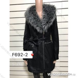 Jacket leatherette fur coat with ladies (s-2xl) DD STYLE F692-2
