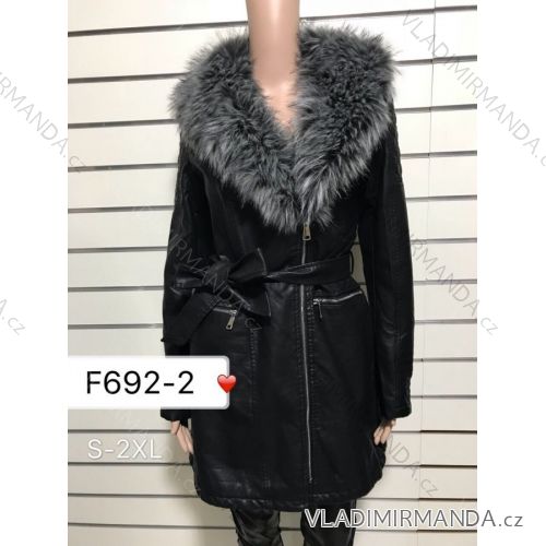 Jacket leatherette fur coat with ladies (s-2xl) DD STYLE F692-2
