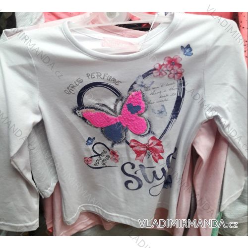 T-shirt short long sleeve with baby girl's sequins (4-12 years) TURKEY MODA TM218BF-001
